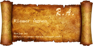 Riemer Ágnes névjegykártya