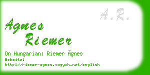 agnes riemer business card