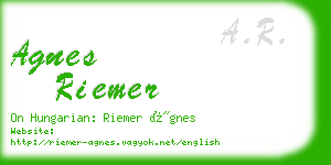 agnes riemer business card